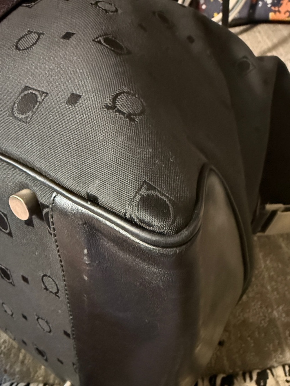 Salvatore Ferragamo Black Canvas & Leather Travel Bag - Picture 10 of 16